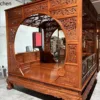 CZ Chinese Style Solid Wood Large Bed Ming Qing Classical Step Bed Rosewood Double Moon Flower Bird Vintage Frame Bed 2 CZ Chinese Style Solid Wood Large Bed Ming Qing Classical Step Bed Rosewood Double Moon Flower Bird Vintage Frame Bed 2