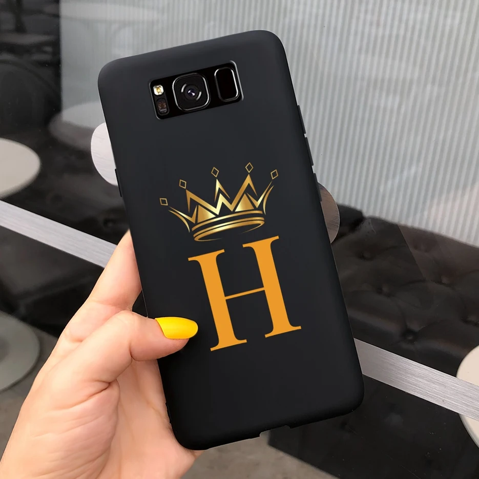 Luxury Crown Letters Soft Silicone Phone Case with Bumper - Elegant Protective Cover