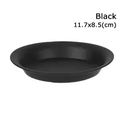Set of 3 Round Heavy - Duty Plant Saucer Drip Trays for Indoor and Outdoor Use (1black - 11.7x8.5cm)