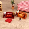 1:12 Dollhouse Miniature Bookcase Showcase Mini Display Rack Storage Cabinet Desk Supplies Rack Model Home Furniture Decor Toys 2