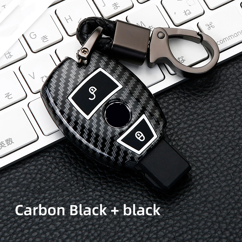 Carbon fiber Plastic Car Key Case Cover For Mercedes Benz A B C E G Class C200 C300 E350 W205