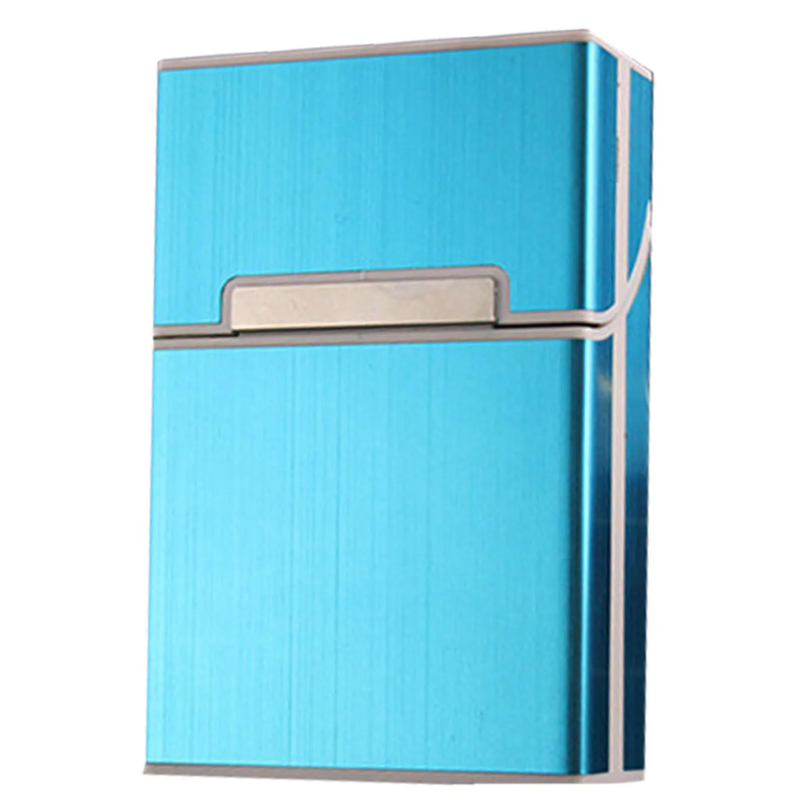 Sleek Aluminum Brushed Cigarette Case - Durable & Portable Storage Box with American-Inspired Square Design