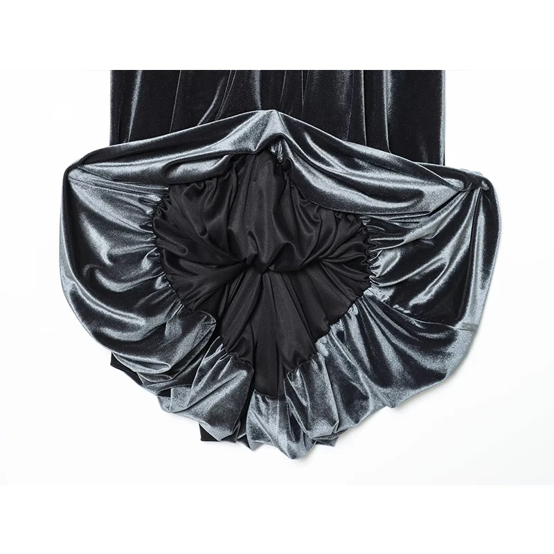 Women's Velvet Short Dress 2025 New Sleeveless Elegant Sexy Mini Dresses For Women Fashion Pleated Halter Slim Street Dress ﻿