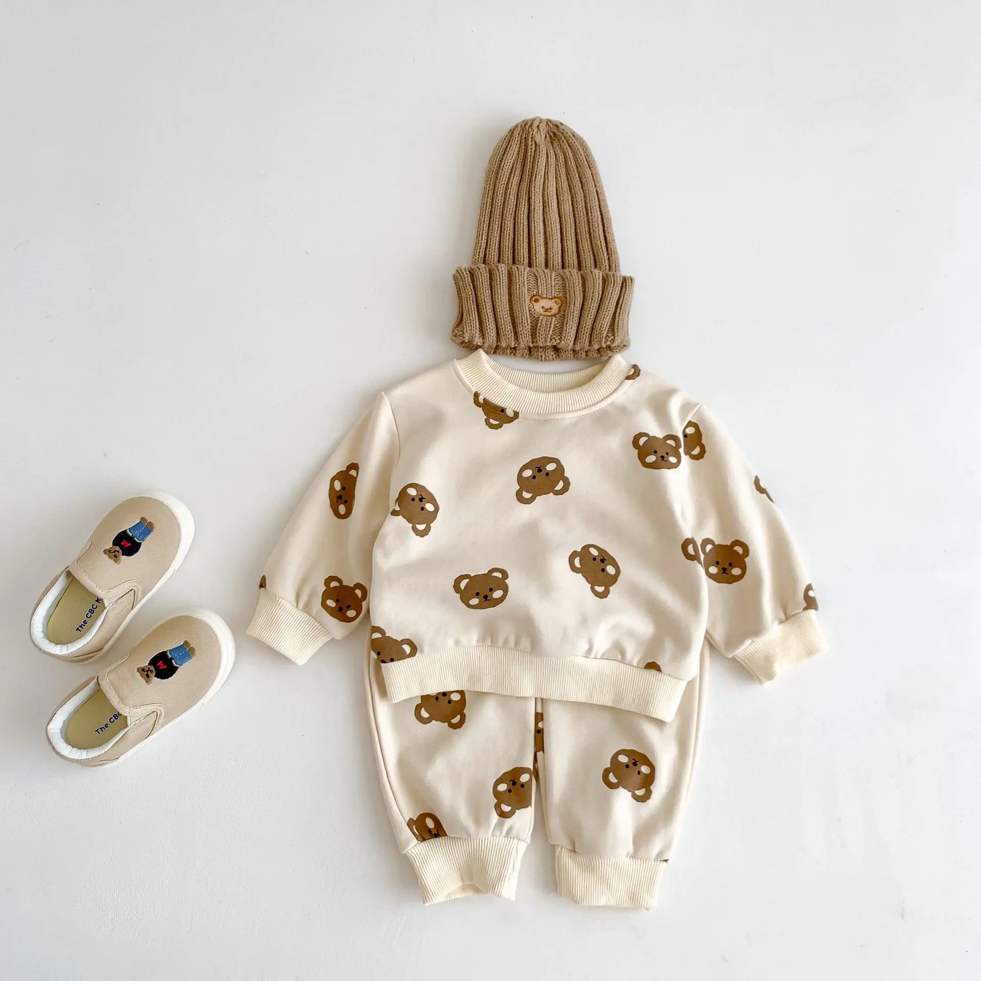 

2024 Spring Autumn Baby Girl 2PCS Clothes Set Cotton Cartoon Sweatshirts Elastic Waist Sweatpants Tracksuit Toddler Girl Outfits