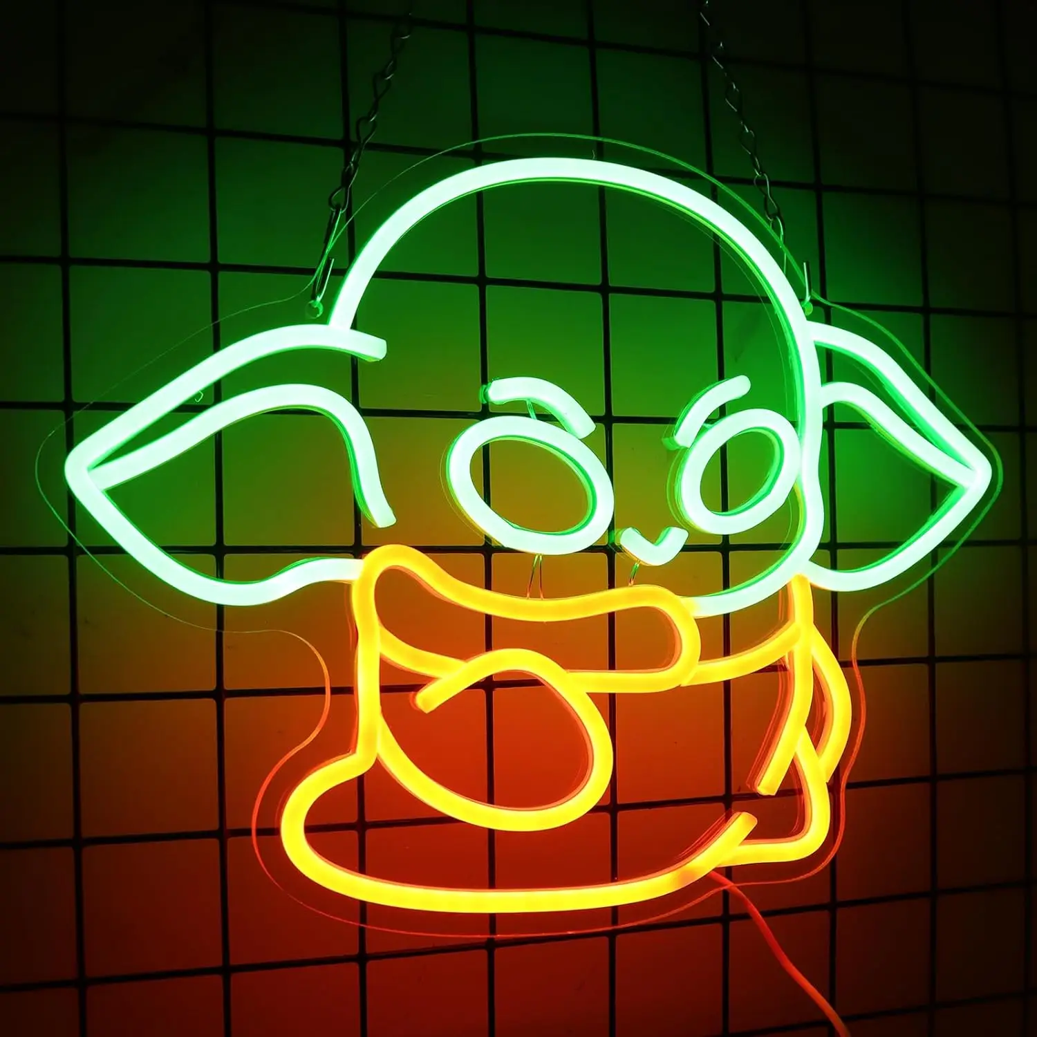 Baby Alien Neon Sign Alien Decoration Green Glow Sign Bedroom Living Room Men's Cave Party Birthday Wall Decoration