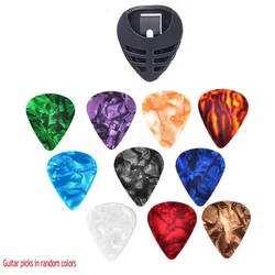 Guitar Pick & Holder Set - 10 Colorful Picks with Stick - On Holder (0.71mm picks 10PCS)