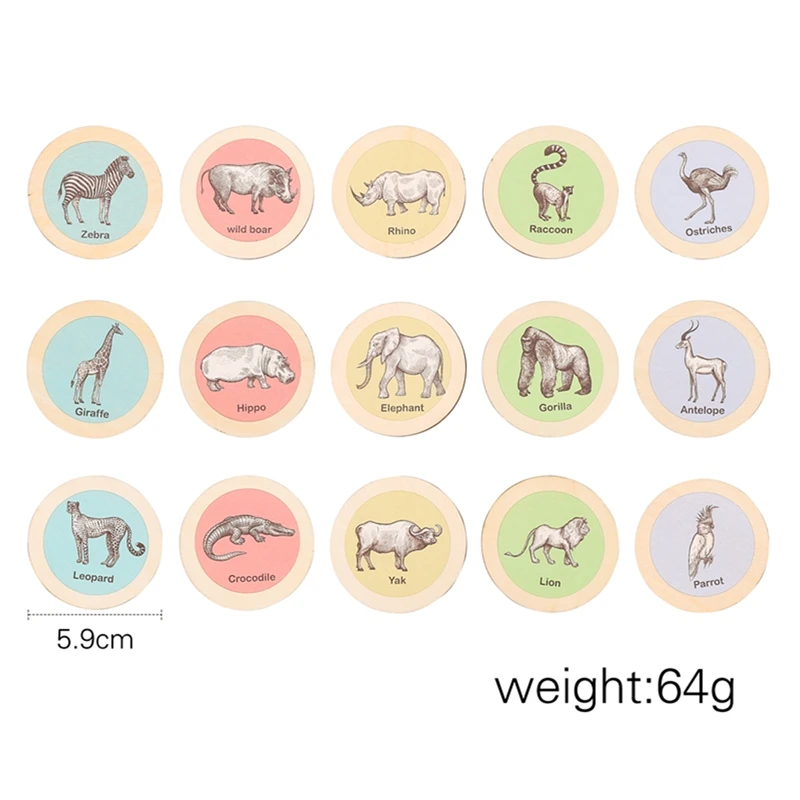 Wooden Multifunction Children Animal Cognition Writing Magnetic Drawing Board Blackboard Learning Education Toys For Kids