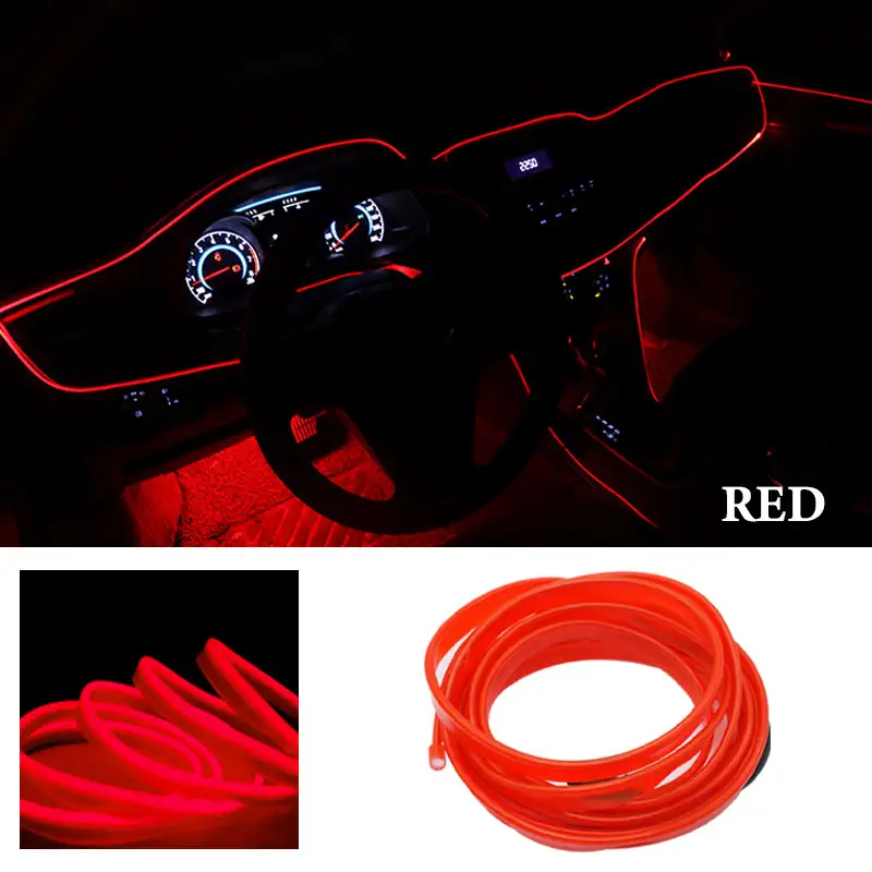 1M/2M/3M/5M Car Interior Led Decorative Lamp EL Wiring Neon Strip For Auto DIY Flexible Ambient Light Party Atmosphere Diode USB - Image 14