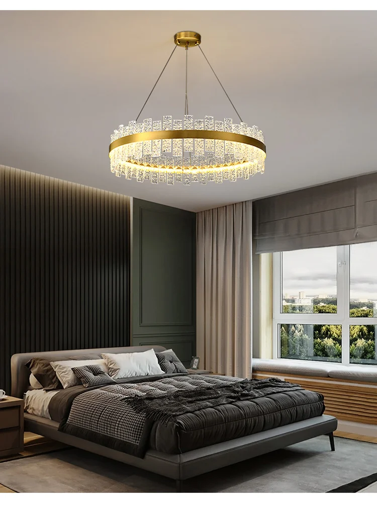 gold chandelier Nordic Luxury Crystal Living Room Chandelier Personality Design Creative Restaurant Exhibition Hall Villa Glass Pendant Lamp wagon wheel chandelier