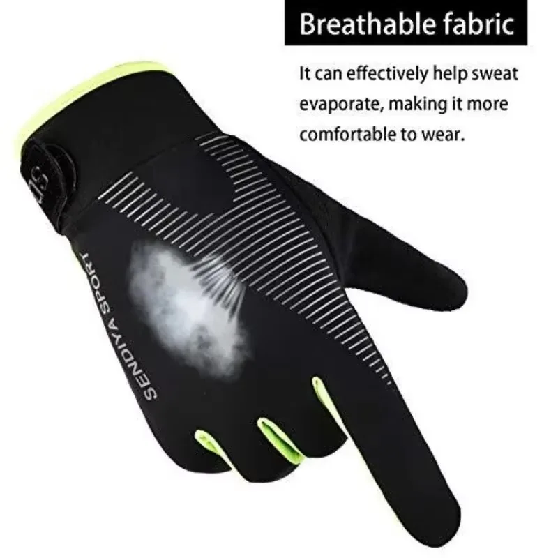 Cycling Gloves Sports Gloves Cycling Ice Silk Gloves Women Men Full Finger Outdoor Sports Running Gym Exercise Thin Breathable Touch Screen Mountaineering