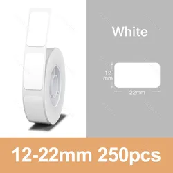 Waterproof Anti - Oil Label Printer Paper - Transparent Pure Color Thermal Stickers (White 12x22 250pcs)