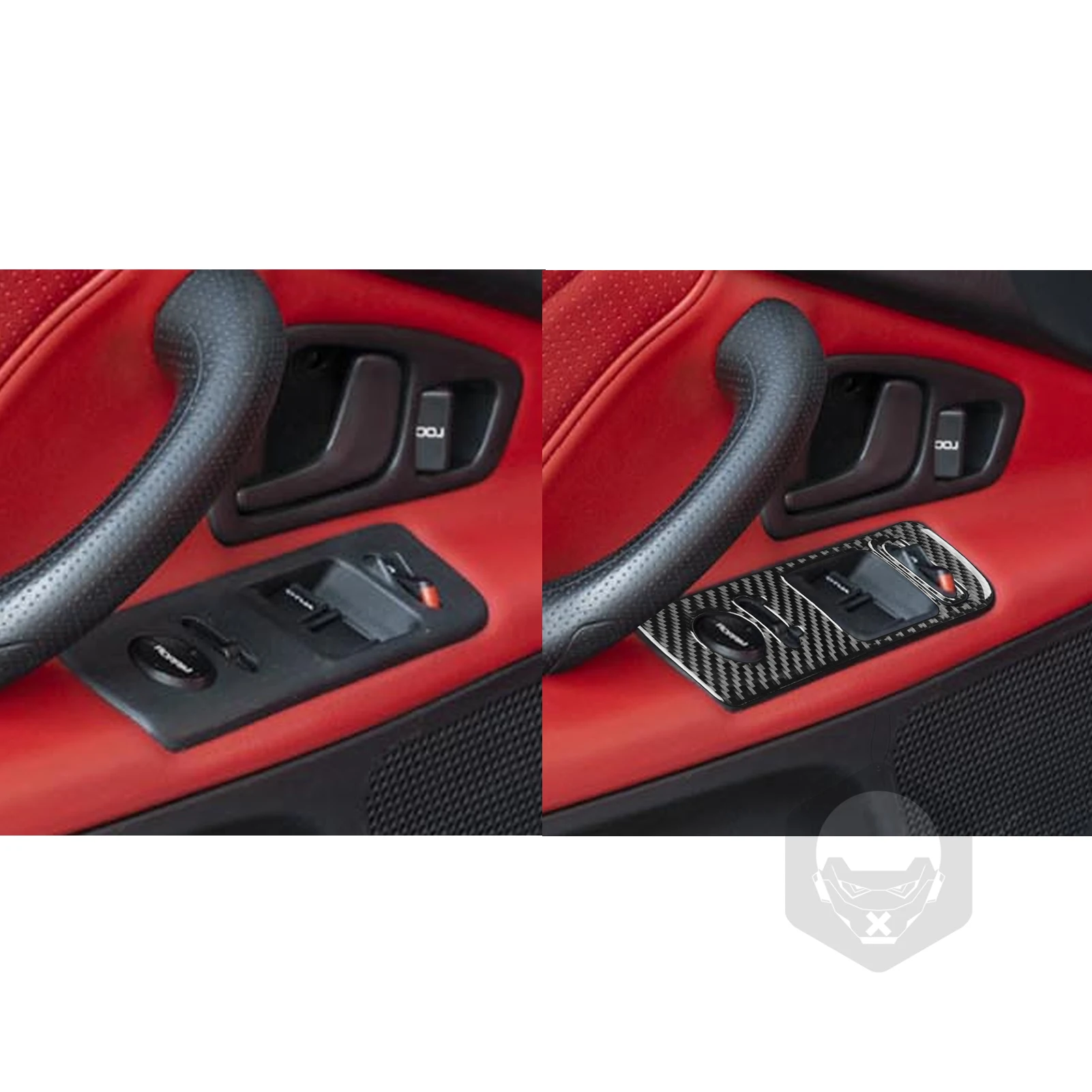 For Honda S2000 AP1 AP2 2000-2009 Carbon Fiber Window Lift Door Lock Control Panel Accessories Interior Cover Sticker Auto Trim 4