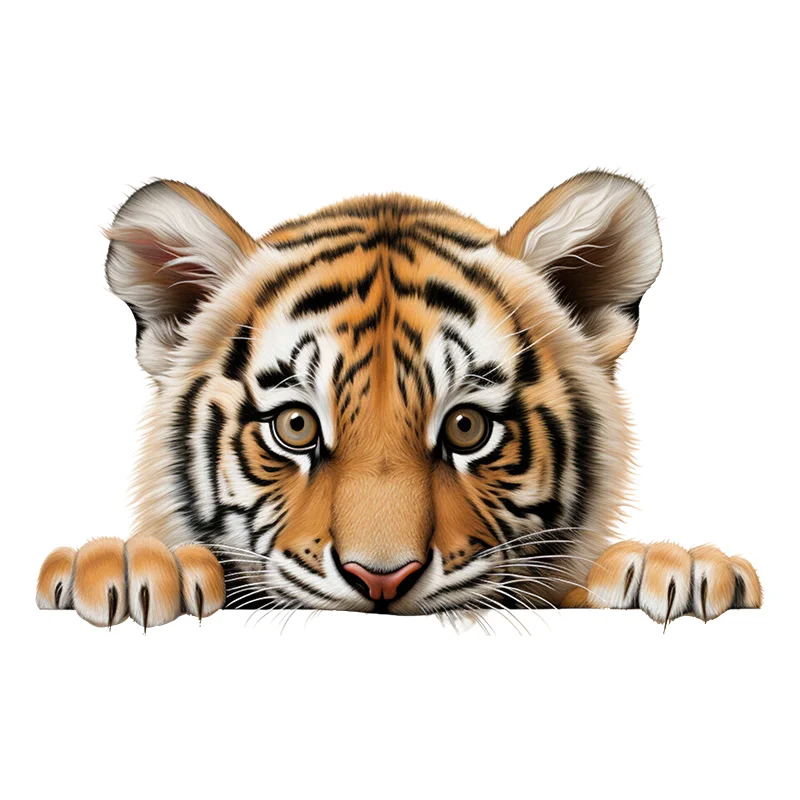 90984# Cute Little Tiger Toilet Stickers Bright Wall Home Cabinet Door Decoration Vinyl Car Decals Outdoor Indoor Use