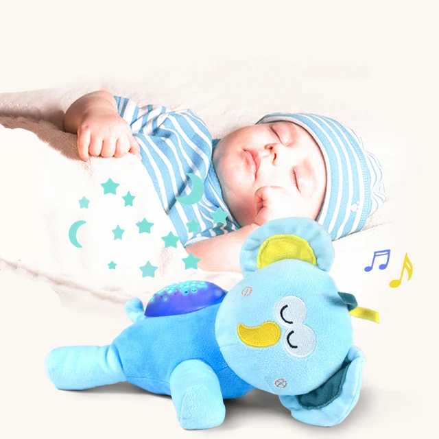 Children's Soft Toy Stuffed Soothe Doll Baby Sleep Led Night Lamp Stuffed Animal Plush Musical Projector Light Baby Plushie Toys 1
