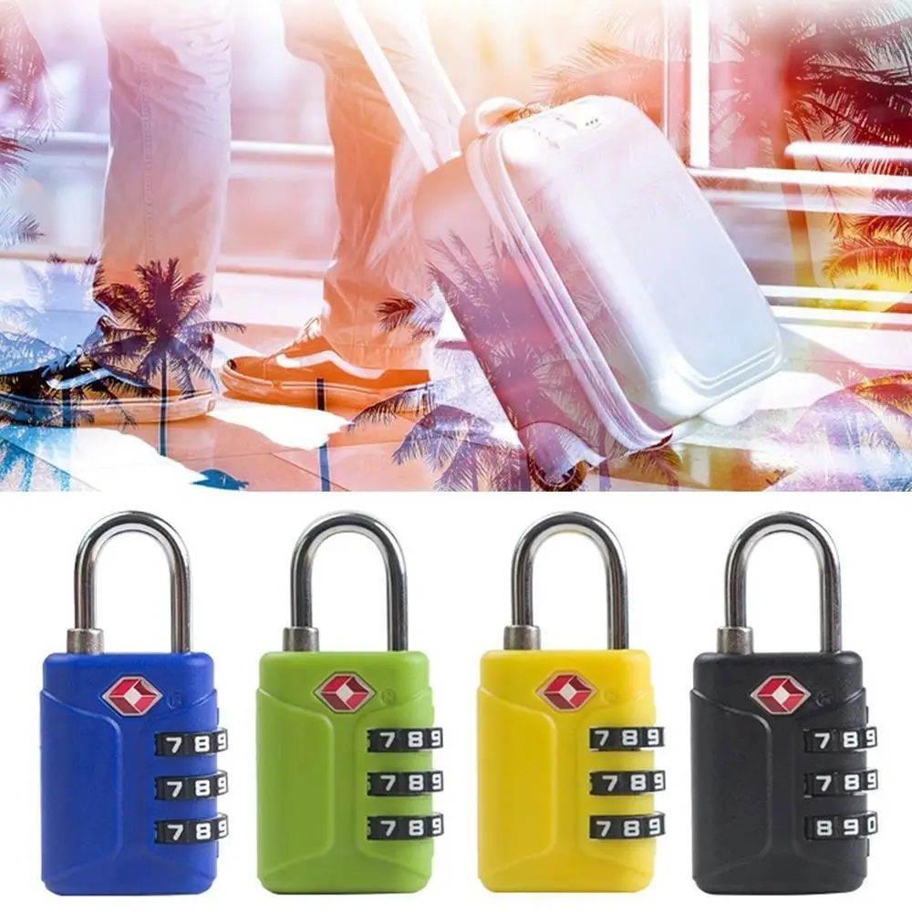 Description Picture 2 of itemPortable Padlock TSA Customs Lock 3 Dial Digit Combination Lock Anti-theft Lock Safely Code Lock Luggage Lock Protect Security