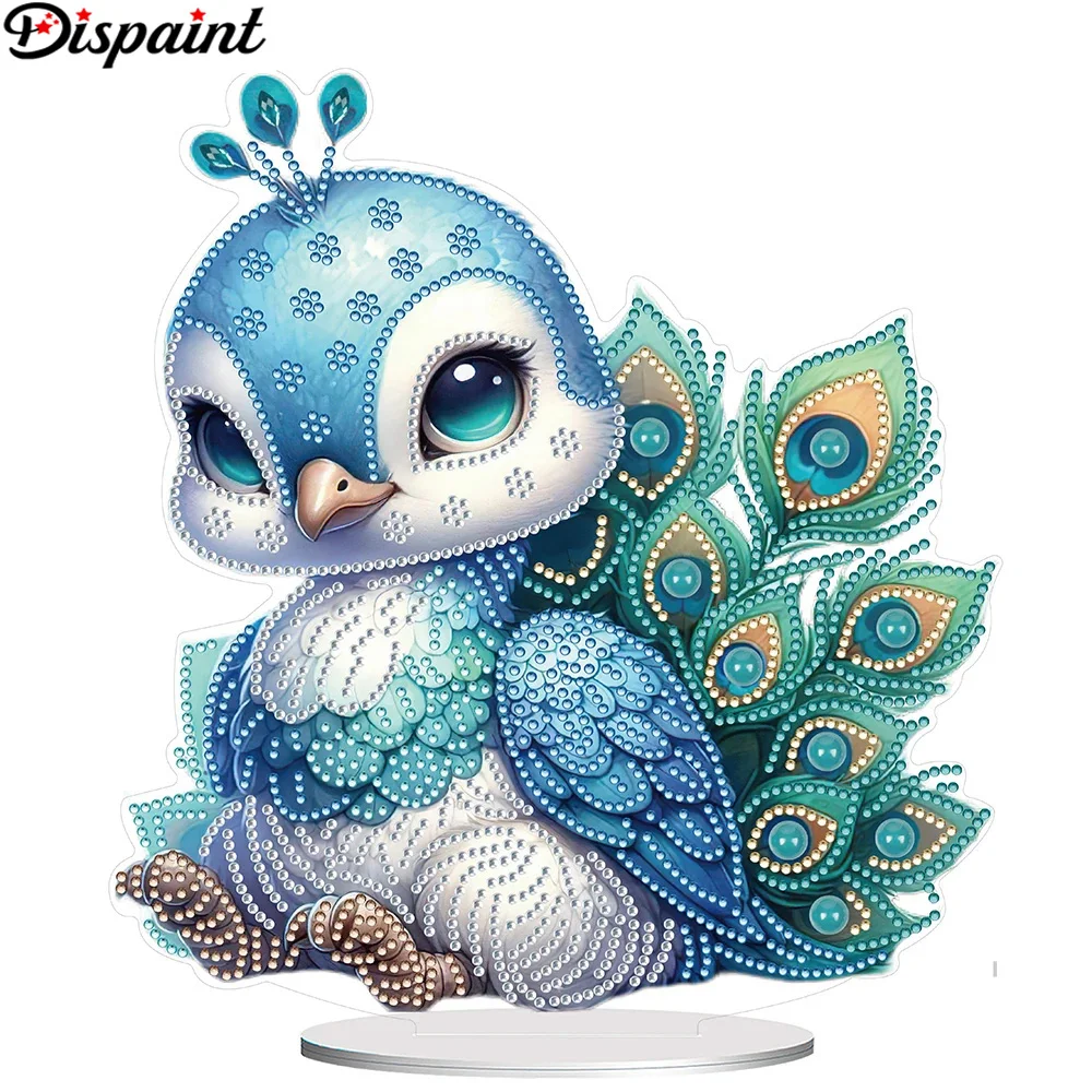 

Алмазная живопись Dispaint 5D «сделай сам», специальная форма, настольное украшение, животное, вышивка павлином, семейный настольный декор, подарок