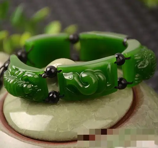 

Natural Nephrite Green Jade Bracelet Hand-carved Exquisite Patterns Scorpion Centipede Toad Spider Snake Jades Bracelets Bangles