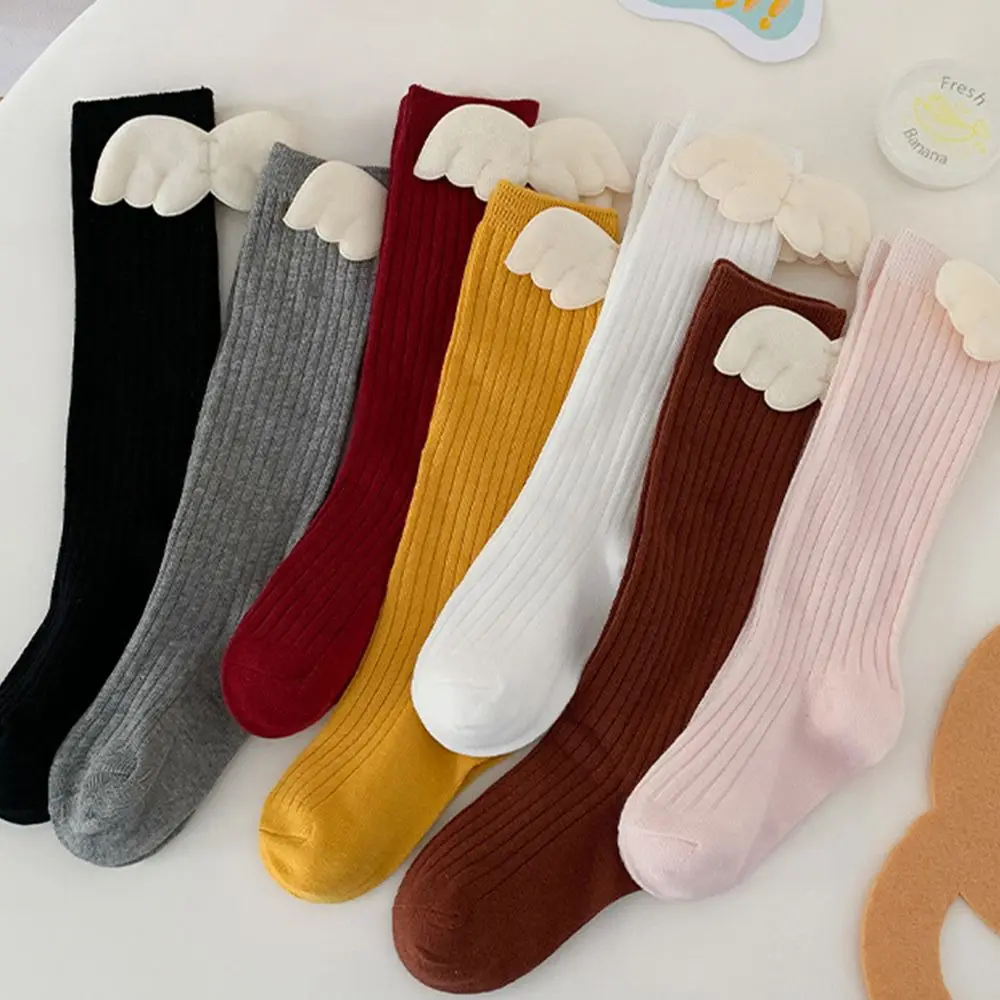

Socks Sweet High Quality Anti-mosquito Angel Wing Anti-Slip Korean Style Stockings Kid Girls Socks Knee High Socks Hosiery
