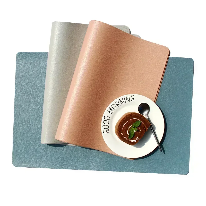 Nordic Style Home Decor Household Leather Placemat Hotel Restaurant Western Place Mat Rectangular Waterproof Oil-proof Placemat