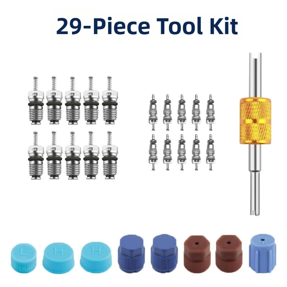 Brass Valve Extractor R134a Valve Core Tool For AC Valve Replacement Quick Release Design Compact Storage Case