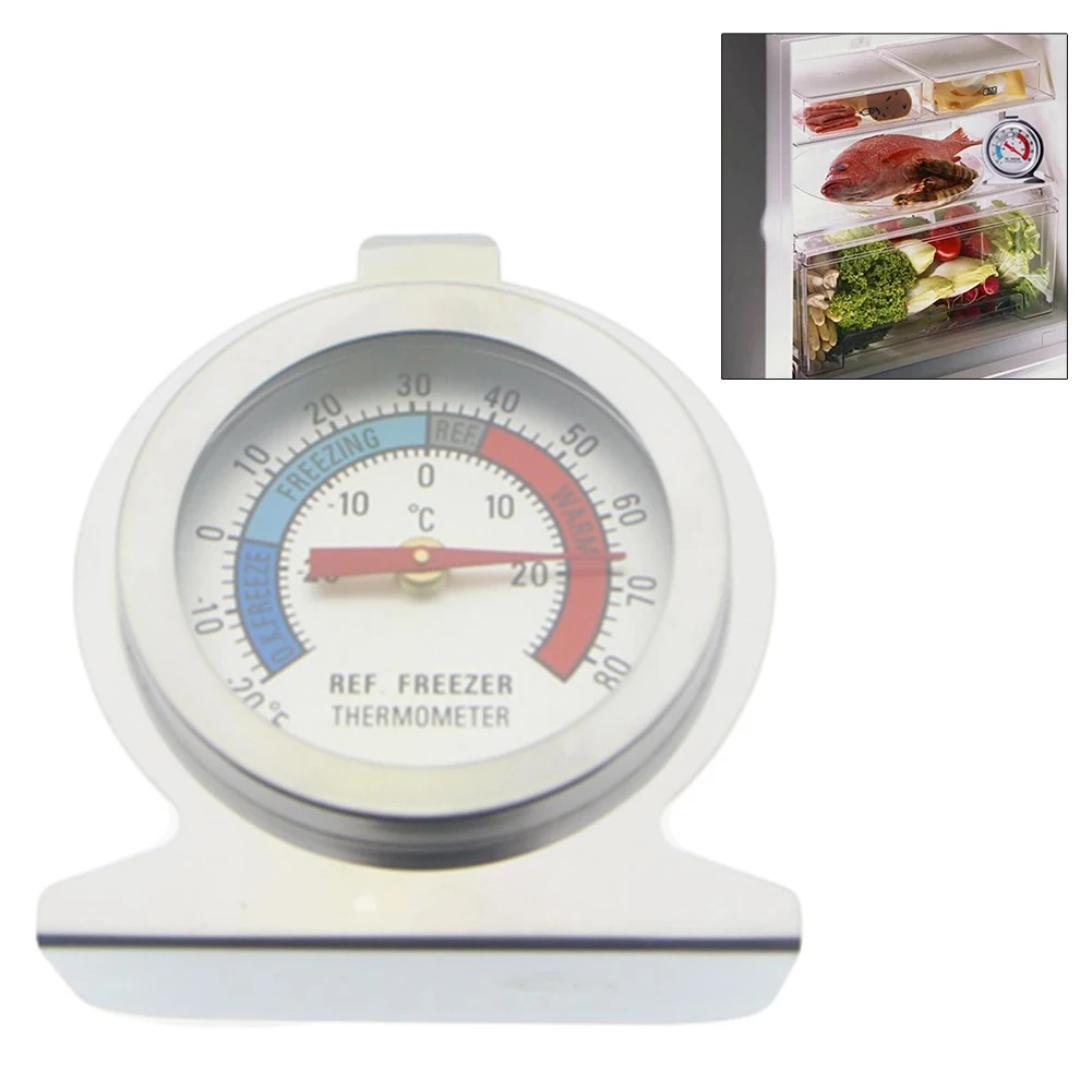 

1pc Refrigerator Freezer Thermometer -30~30°C/-20~80°F Classic Fridge Analog Thermometer Large Dial With Red Indicator Thermomet