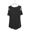 Customized Print T Shirt for Women DIY Logo Top T-shirt Short sleeve Female Tops Off The Shoulder Hollow Tee 3