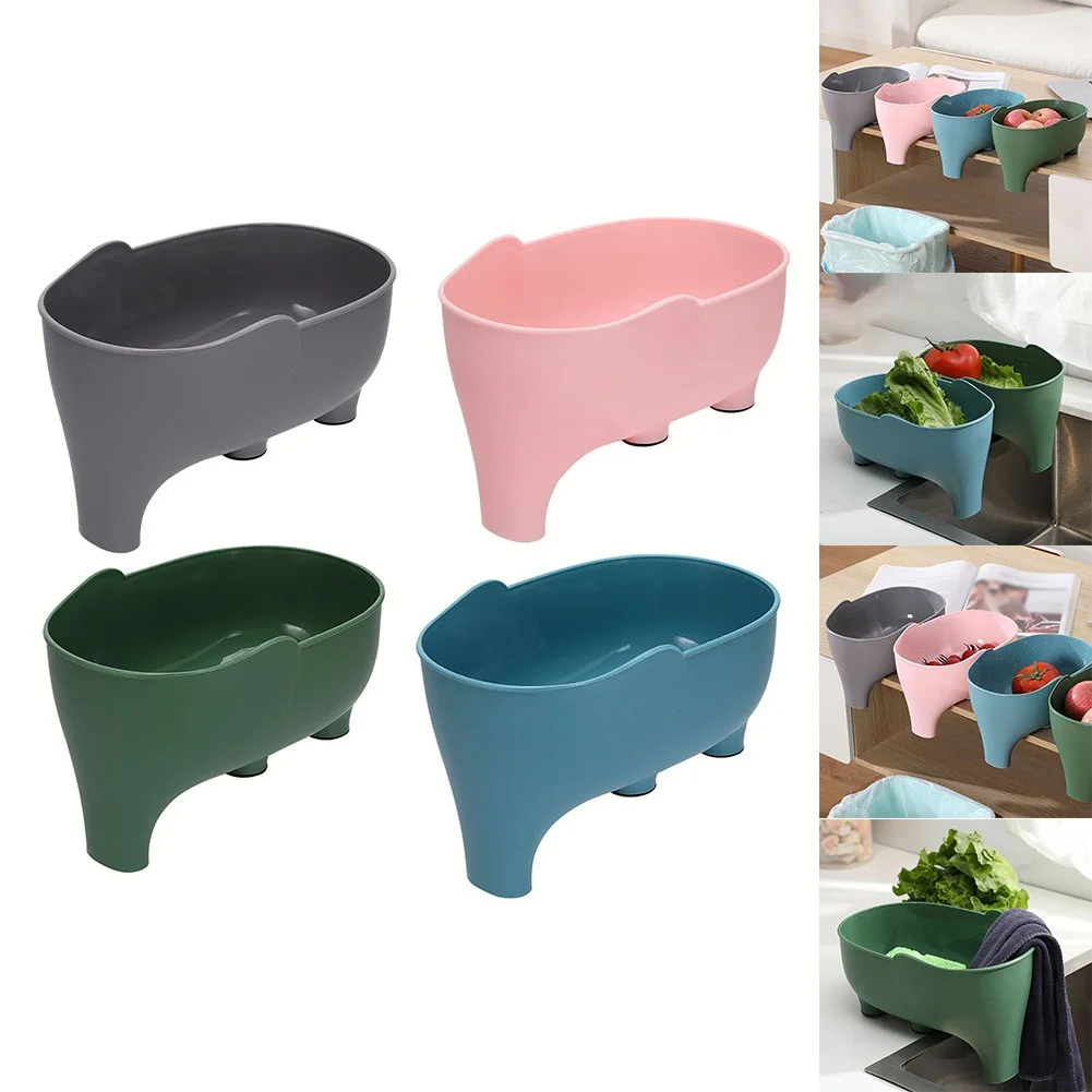 

1PCS Elephant Drain Basket PP Multifunctional Storage Drain Baskets For Fruit Vegetable Draining Pasta Home Kitchen Accessories