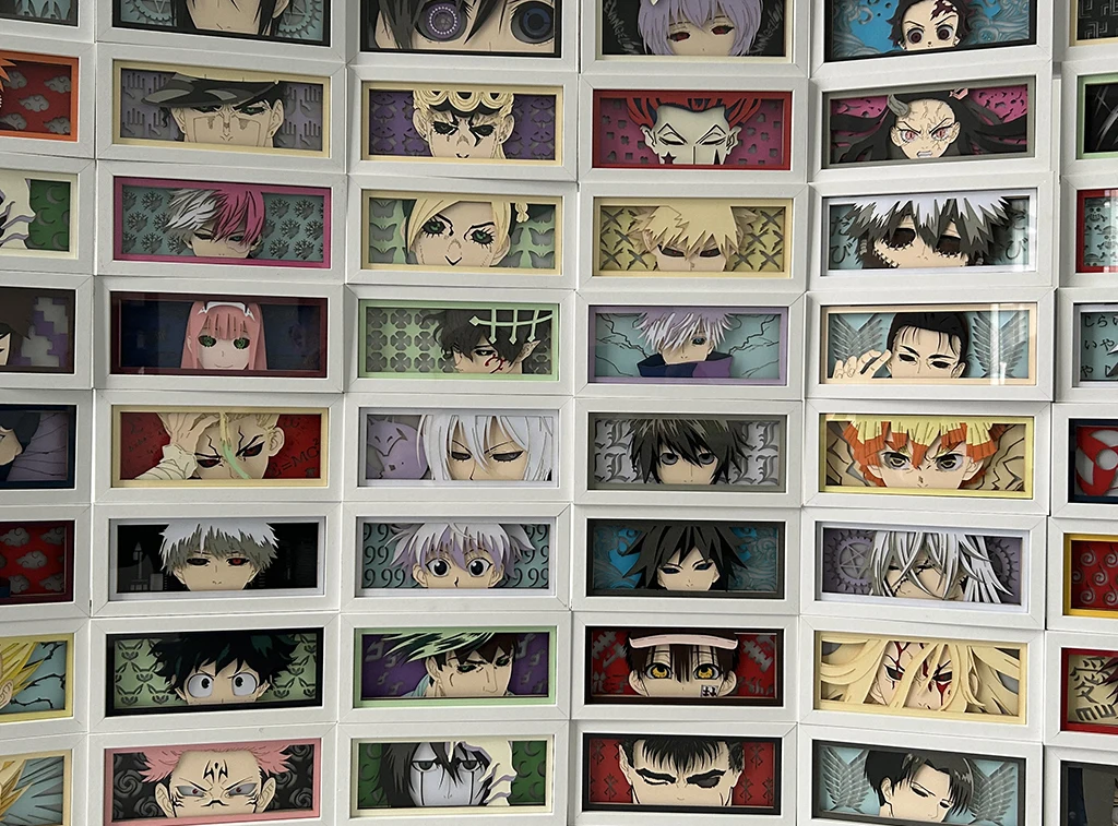 Anime Light Box for Children Bedroom Decoration Manga LED Night Light Paper Cut Lightbox Beside Lamp drop shipping