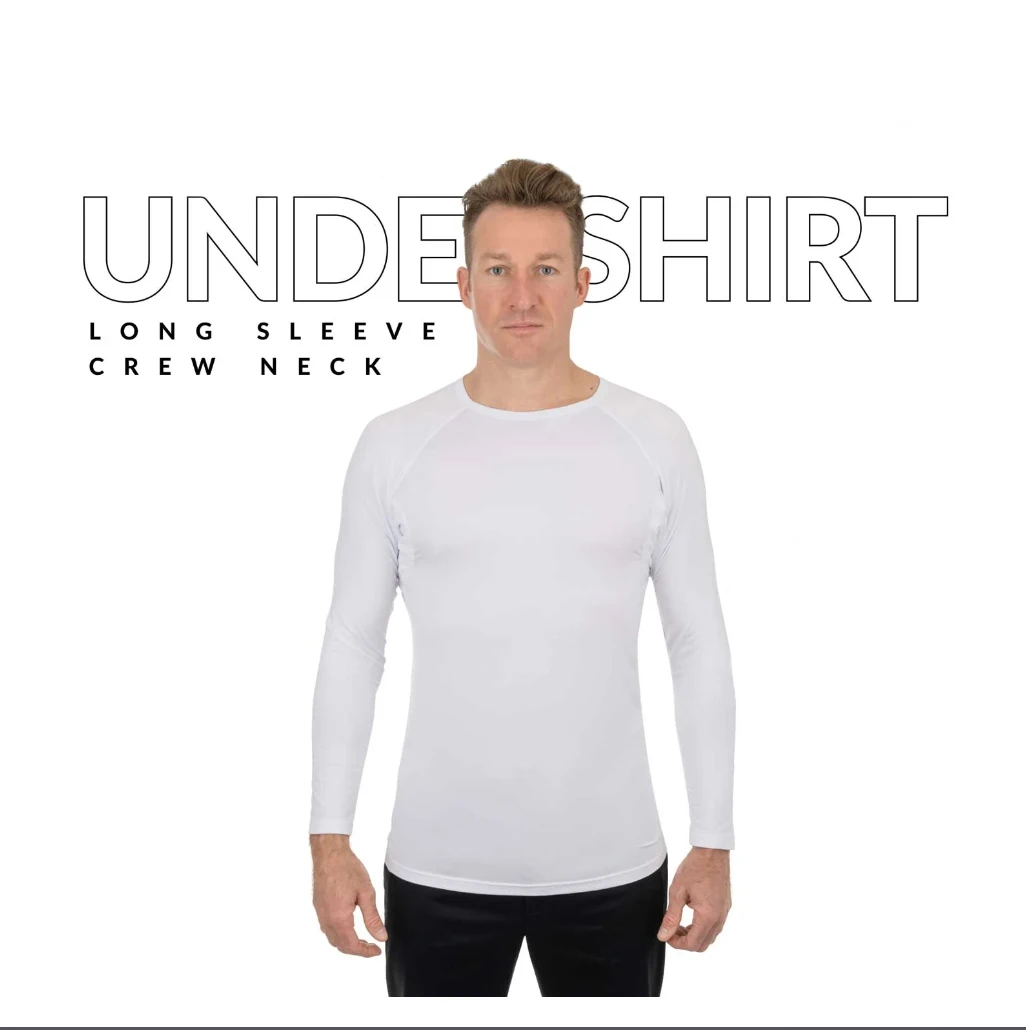 

Sweatproof Undershirt Men's Long Sleeve T Shirts Custom Pure Color Sports Absorb Sweat Quick Dry Mens Round neck T Shirt