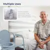 Portable Folding Bedside Commode Chair 350lb Capacity 3-in-1 Toilet Safety Frame Bucket Included Easy Assemble Steel Grey 3