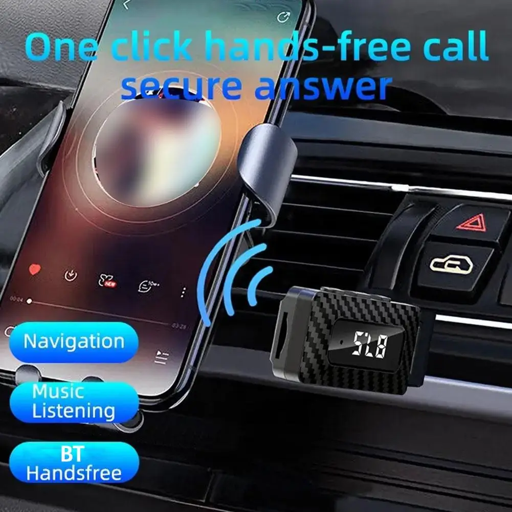 

Car Bluetooth 5.3 Receiver FM Transmitter Hands-Free Calls Car Adapter USB Interface Automotive Interior Accessories
