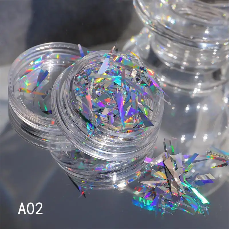 

Box Nail Art Aurora Irregular Cellophane Japanese Laser Stickers Colorful Transfer Paper Nail Decorations Accessories