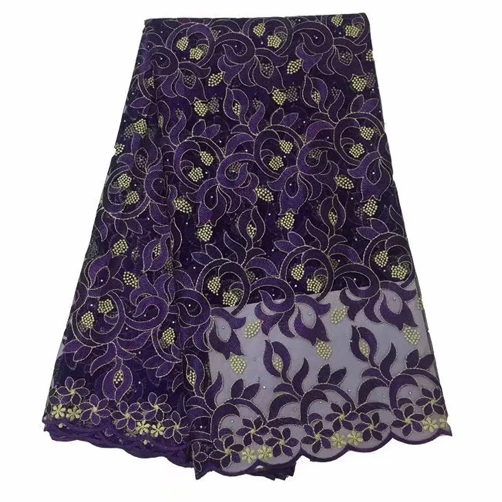 

Nigerian Lace Fabric 2023 High Quality Lace With Stones Sewing Clothes African Lace Fabric French Lace 5 Yards For Dress