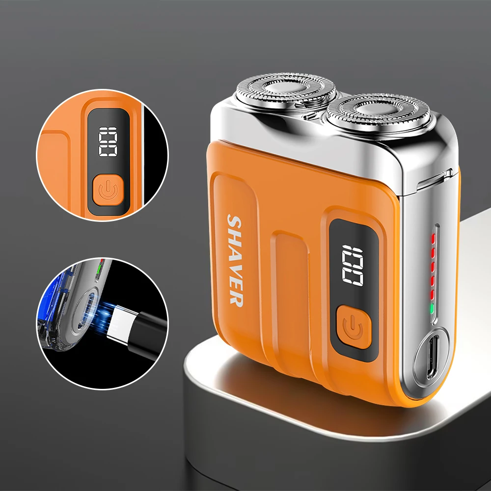 Rechargeable Electric Shaver with Digital Display for Men