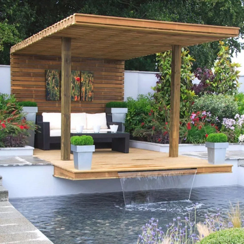 Cascata Waterfall XL 90 Oase - In Acciaio Inox, Larghezza 90cm, Per Giochi D'Acqua In Giardino O Stagno - Foto 8