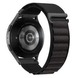 Alpine Nylon Loop Strap - Comfortable 20mm/22mm Wristband - Suunto Race S (Black shiny)