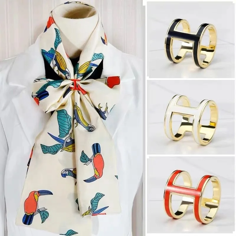 

High-grade silk scarf buckle three ring luxury atmospheric silk scarf buckle all professional scarf clip elegant and simple