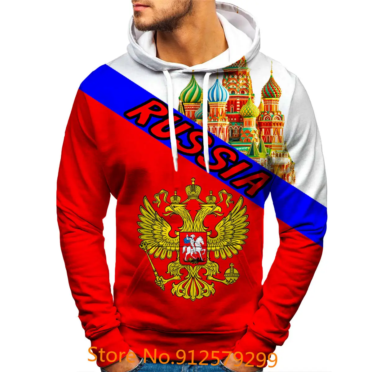 

2021 New Colorful Russia Hoodie Casual 3d Russia Flag Sweatshirt Men/Women Cool Fashion Coat Funny Black Hoodies