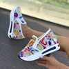 Women Sneakers New Embroidery Thick Platform Sneakers Women Breathable Mesh Loafers Spring Autumn Slip on Casual Shoes for Women 4