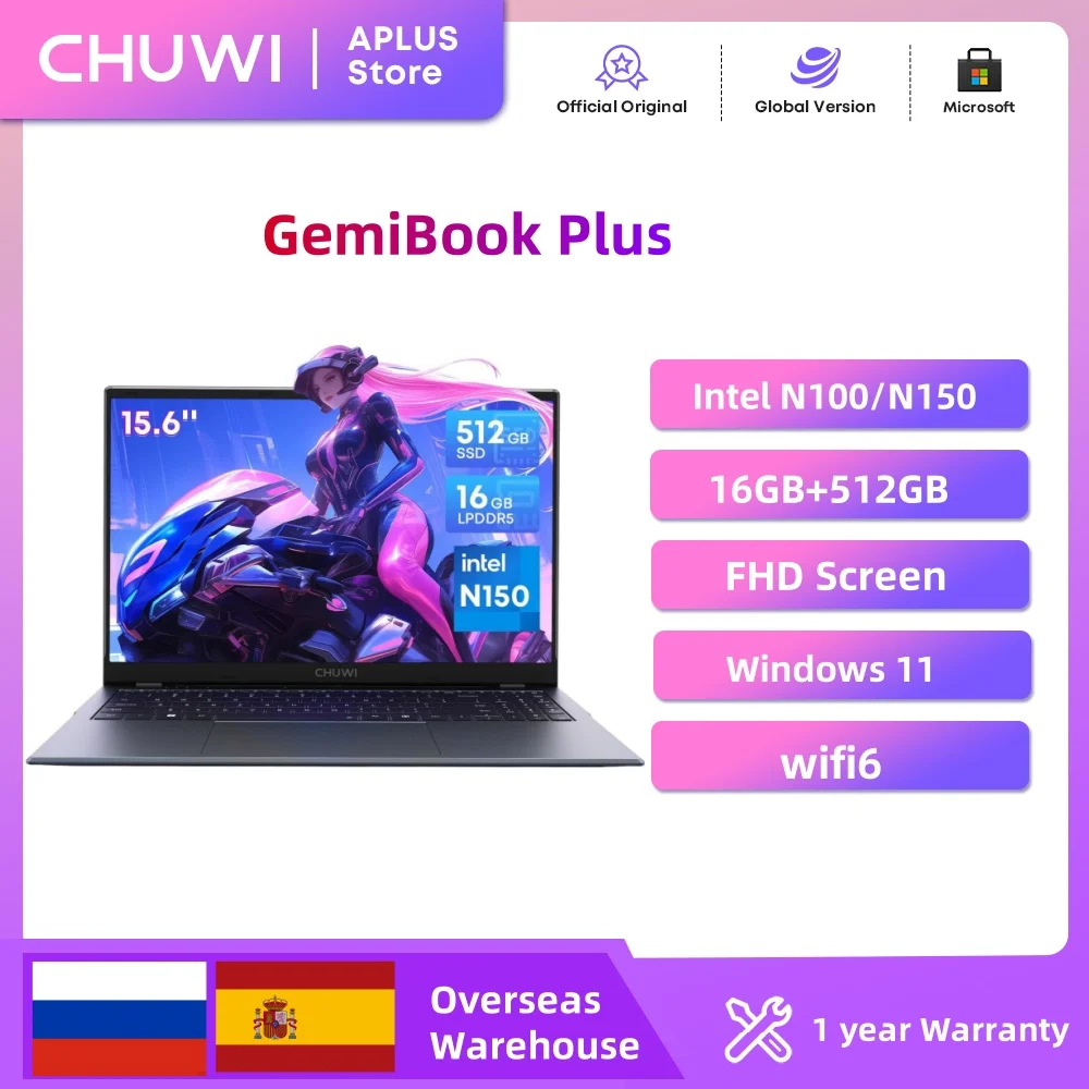 CHUWI GemiBook Plus ノートパソコン 15.6インチ FHD 1920x1080