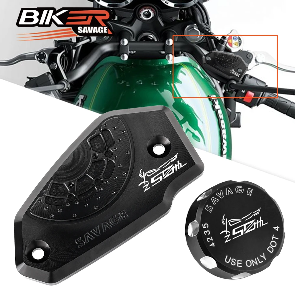 Motorcycle Brake Fluid Reservoir Cover For Kawasaki Z650 Z650Rs 2017-2022 Front Rear Oil Cylinder Cap Motocross Accessories