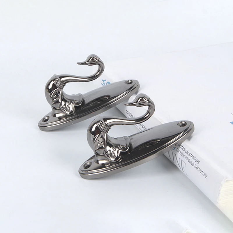 Metal Swan Curtain Hook Holdback for Door Wall Tie Back Hanging Hooks Hanger Zinc Alloy Vintage Organizer Holde Accessories 2PCS multifunctional hooks