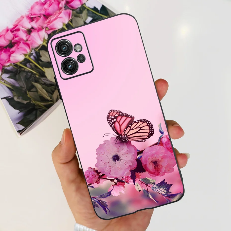Floral Cat Design Soft Silicone TPU Back Cover Phone Case