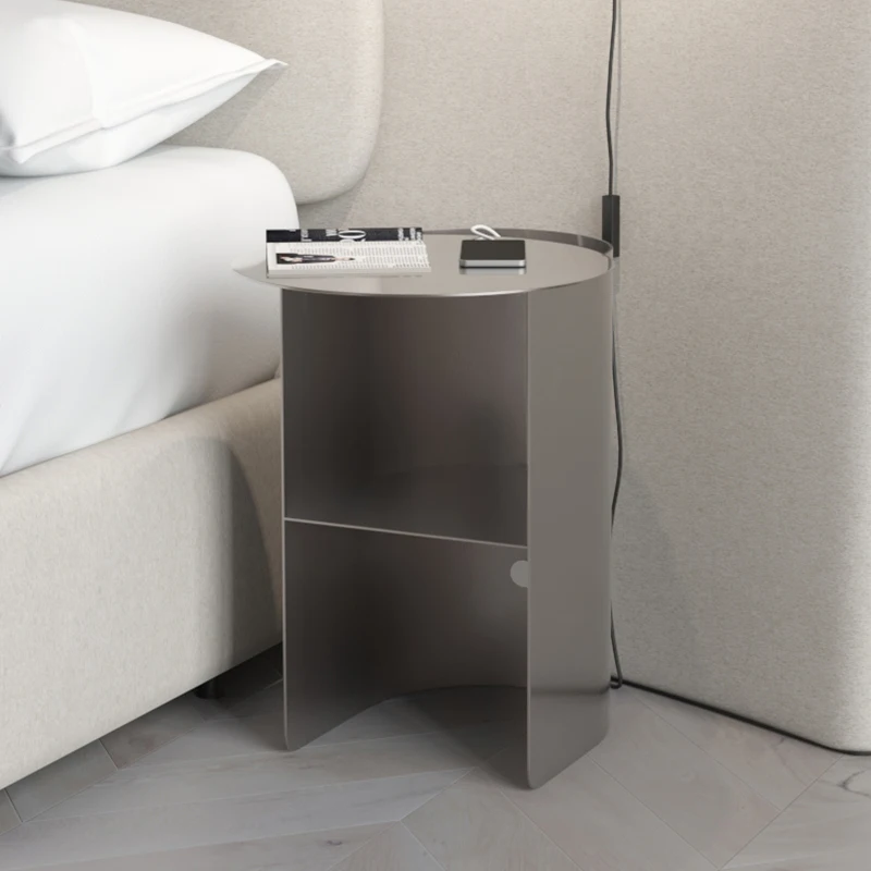 

HXL Nordic Style Simple Small Coffee Table Household Light Luxury Stainless Steel Creative Bedside Table