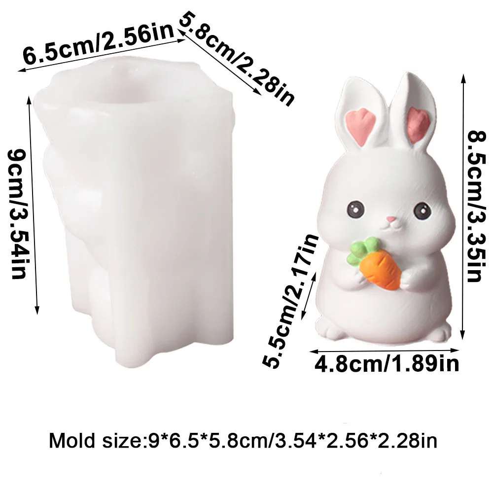 Frohe Ostern Niedlichen Kaninchen Silikon Form DIY Kerze Ornament Gips Handwerk Werkzeuge Bnny Ton Epoxidharz Form Haushalts Artikel – Detail 9