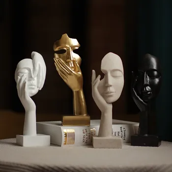 사상가 여성 조각상 추상 조각, 거실 데스크탑 사무실 장식, 인테리어 홈 장식 액세서리, 북유럽, 25cm