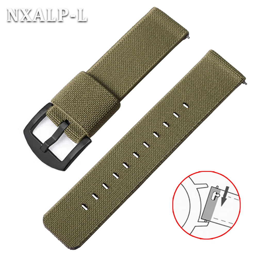 Military-Style Elastic Nylon Watch Band - Quick Release Sport Strap