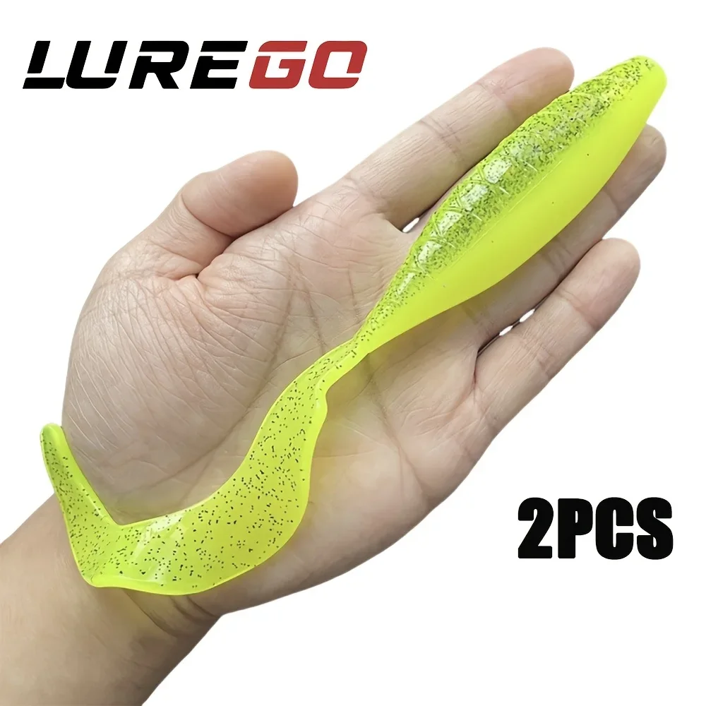 2PCS Hohe Elastische PVC Simulation Rolle Schwanz Weichen Köder Locken Angeln Gruppe Zubehör Geeignet für Bass/Forelle/Hundfisch/Giraffe