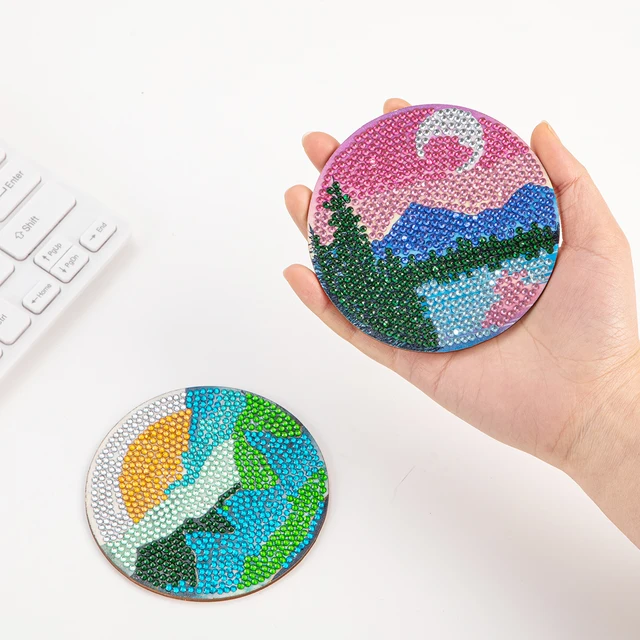 GATYZTORY 6pc/sets Diamond Painting Coasters Kits 5D Landscape Drinks DIY Coaster  Diamond Art Kits For Adults Kids Beginners - AliExpress