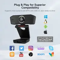 Redragon GW800 1080P PC Webcam with Built-in Dual Microphone, 360° Rotation - 2.0 USB Computer Web Camera- 30 FPS - Image 4